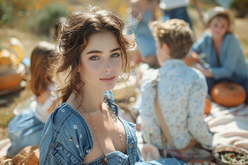 Sublimez votre look lors d’un pique-nique familial avec une robe en jean