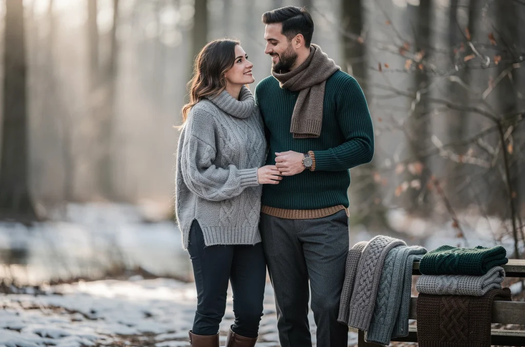 Pulls assortis : le secret des couples stylés en hiver
