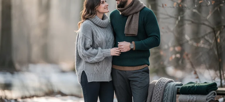 Pulls assortis : le secret des couples stylés en hiver